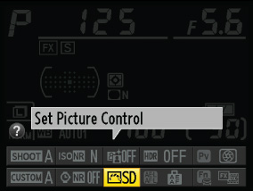 Set Picture Control이 표시된 액정 모니터 이미지